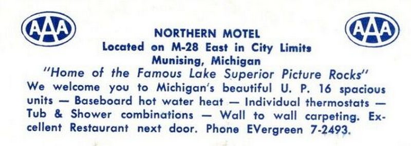 Northern Motel - Vintage Postcard Back